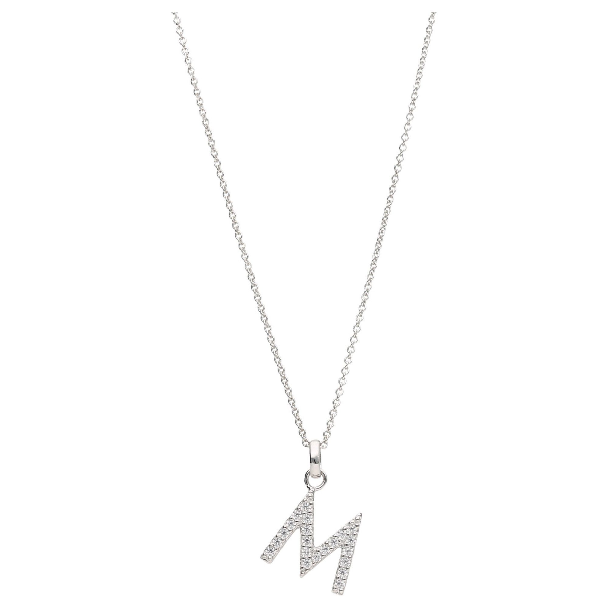 Smart Jewel Kette mit Anhänger »Buchstabe M mit Zirkonia Steine, Silber  925« online kaufen | OTTO