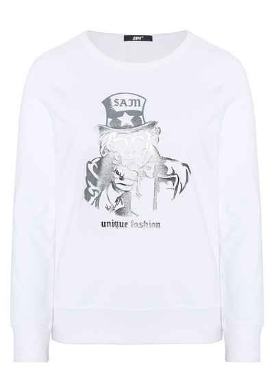 Uncle Sam Sweatshirt mit glitzerndem Frontprint