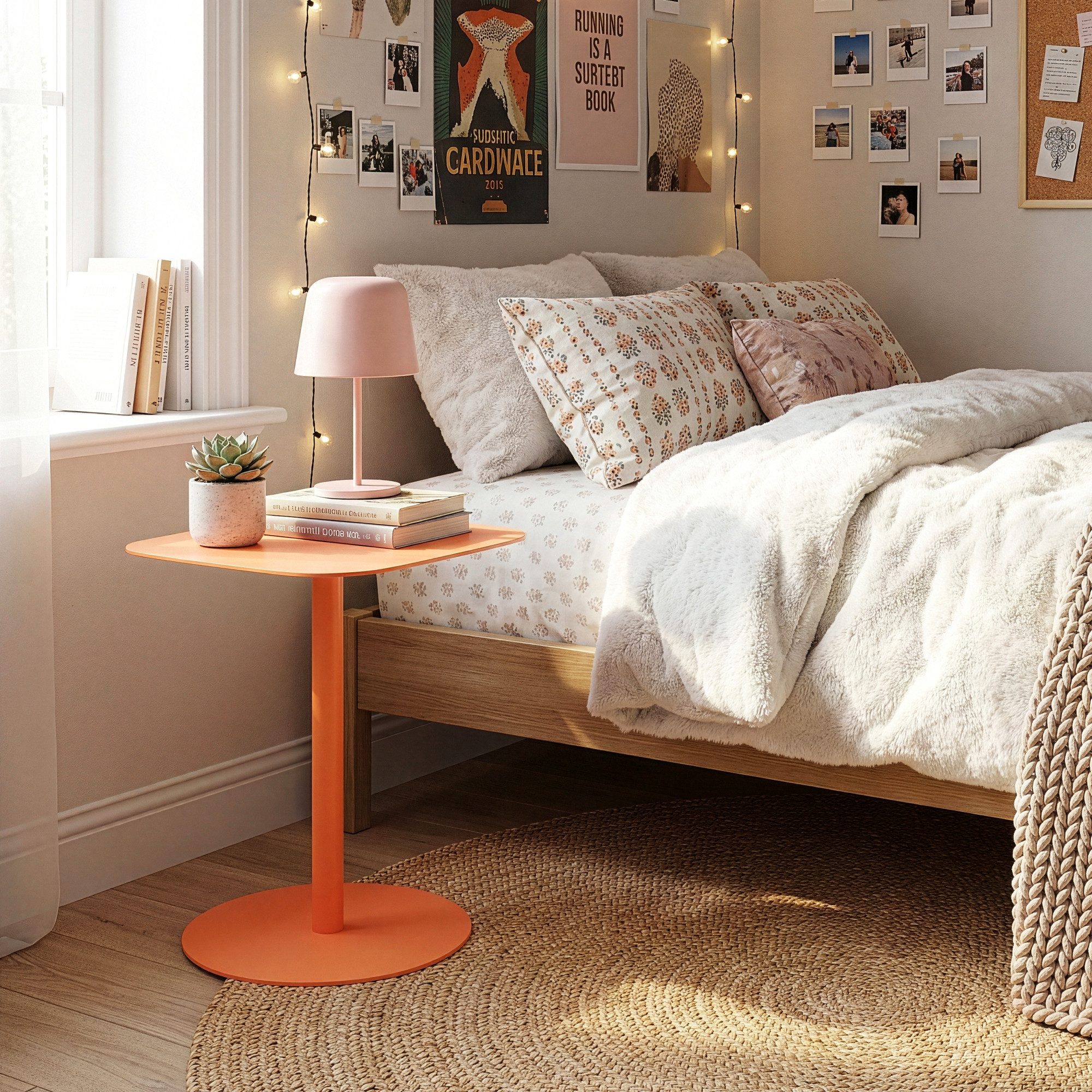 en.casa Beistelltisch, »Nastätten« Balkontisch aus Metall 50 x 40 x 40 cm Orange