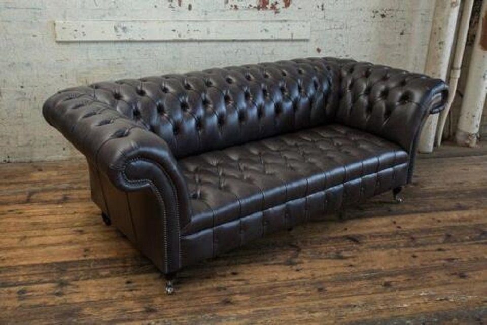 JVmoebel 3-Sitzer 100% Chesterfield Design Polster Sofas Sofort Sofa Luxus Leder