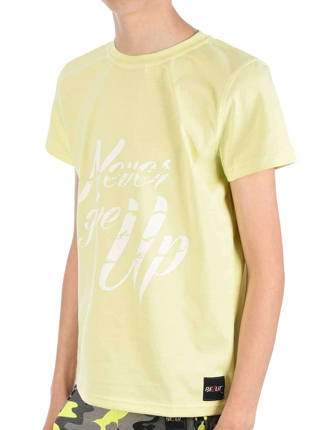 BEZLIT T-Shirt Jungen T-Shirt mit Never Give Up (1-tlg) casual, mit Schriftzug Gelb