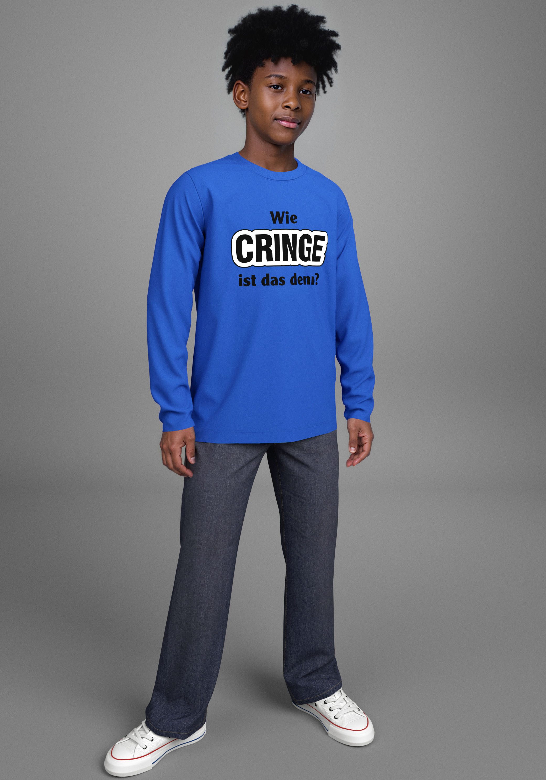 KIDSWORLD Langarmshirt Spruch: Wie CRINGE ist das denn? Sprücheshirt, immer einen lässigen Spruch – Bild 3 von 5