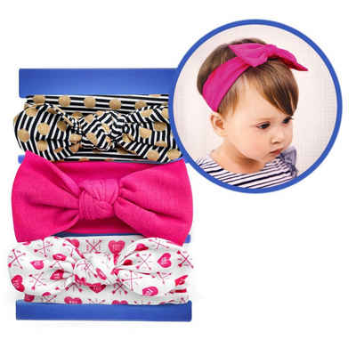 MyBeautyworld24 Stirnband 3er Set verknotete Baby Stirnbänder 0 – 24 Monate