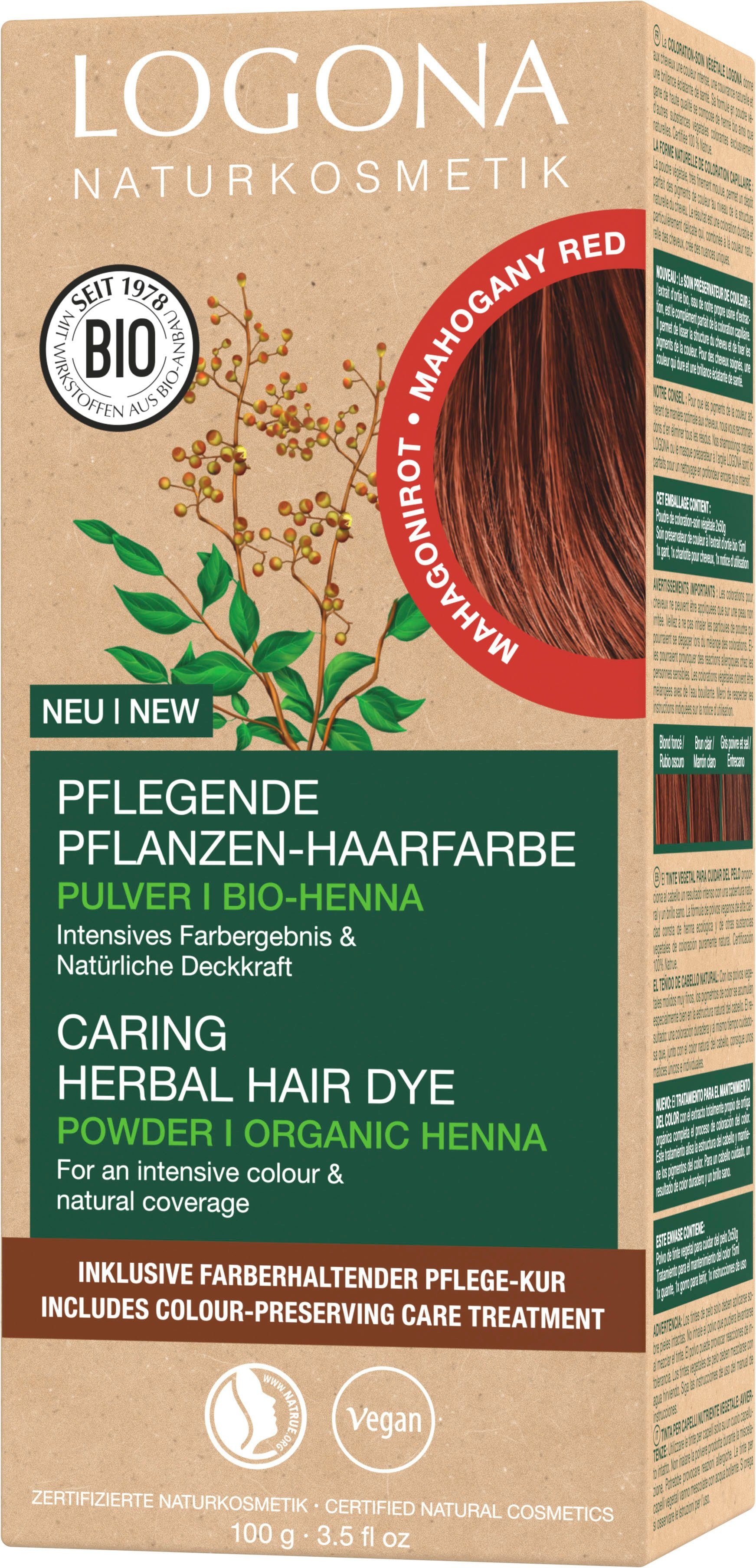 Pulver Haarfarbe Mahagonirot Pflanzen-Haarfarbe LOGONA 05
