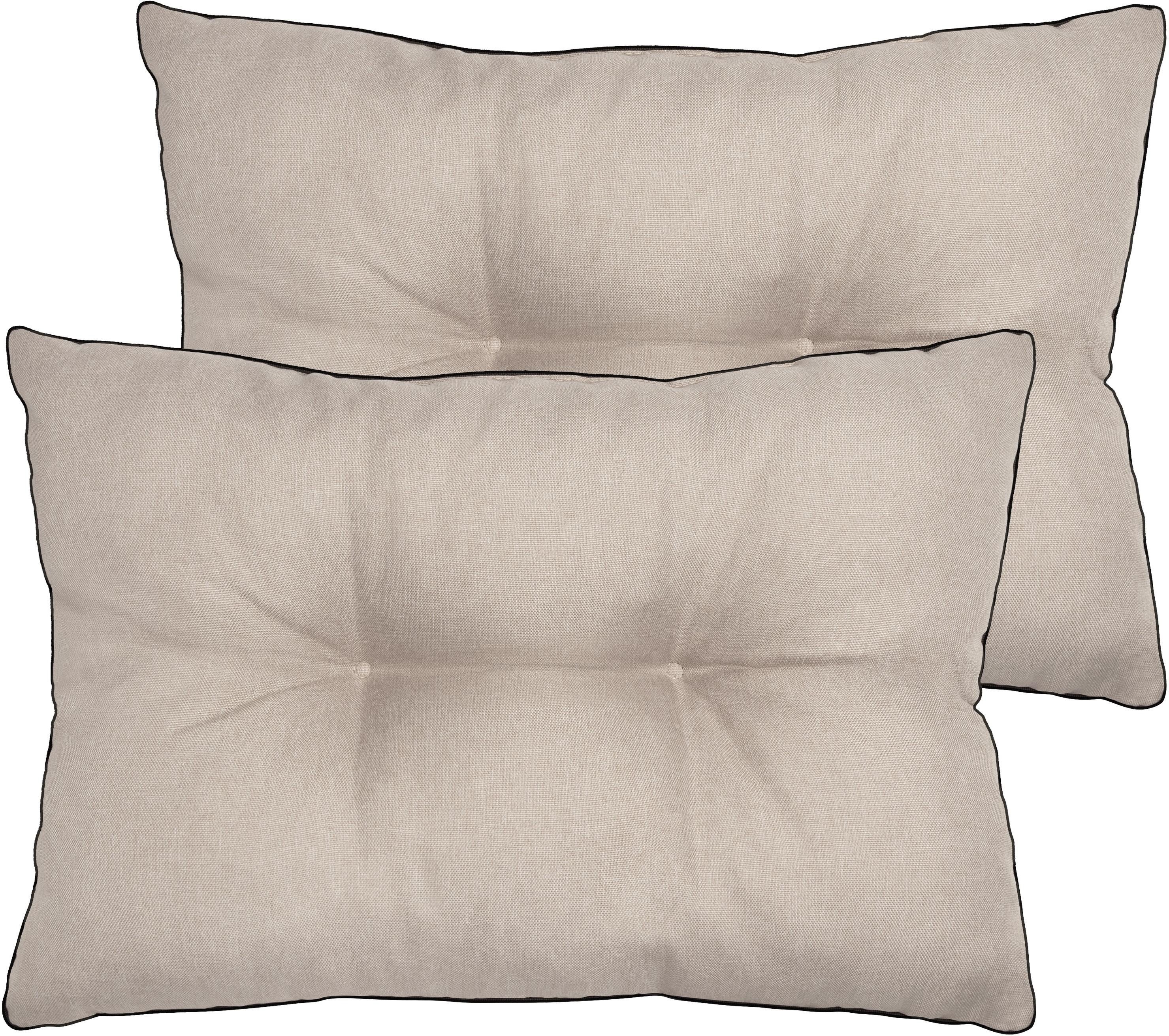 Aspero Sitzauflage 2 Rückenkissen 58x40 cm Cordoba, Gepolsterte Outdoor Kissen mit Steppung