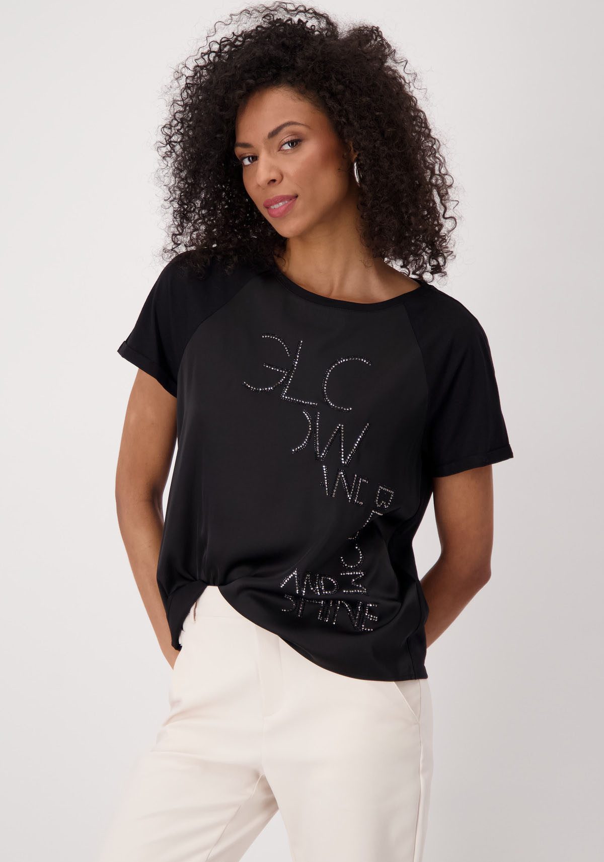 Monari Schlupfbluse mit Glitzernieten günstig online kaufen
