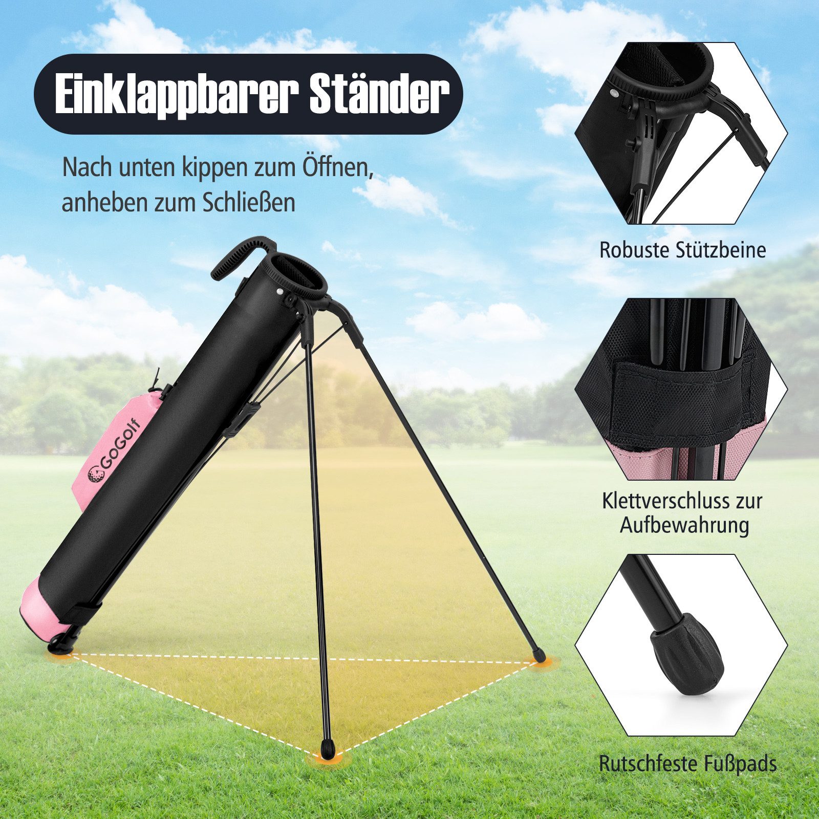 COSTWAY Golfballtasche, Golfbag mit 2 er günstig online kaufen