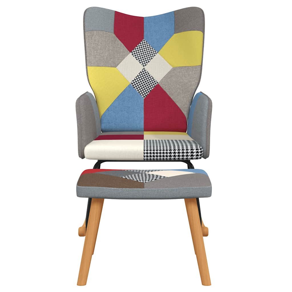vidaXL Schaukelstuhl Schaukelstuhl mit Hocker Patchwork günstig online kaufen