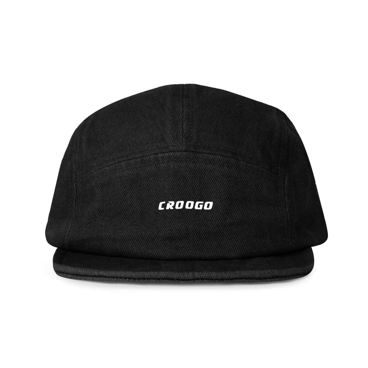 Baseball Cap Basecap Herren Baumwolle 5 Panel Dadcap Kurzschirm CDGE-CR5P01-Black