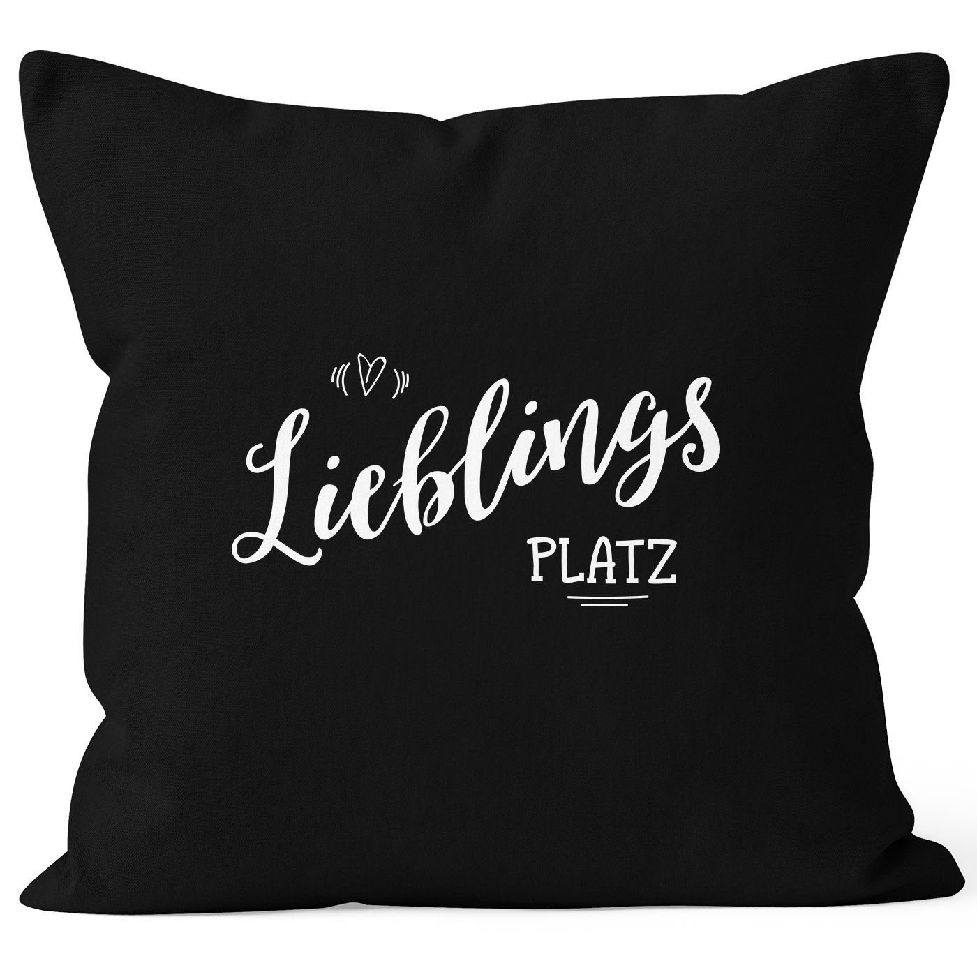 MoonWorks Dekokissen Kissenbezug Lieblingsplatz Geschenk Kissen-Hülle Deko-Kissen 40x40 MoonWorks® schwarz