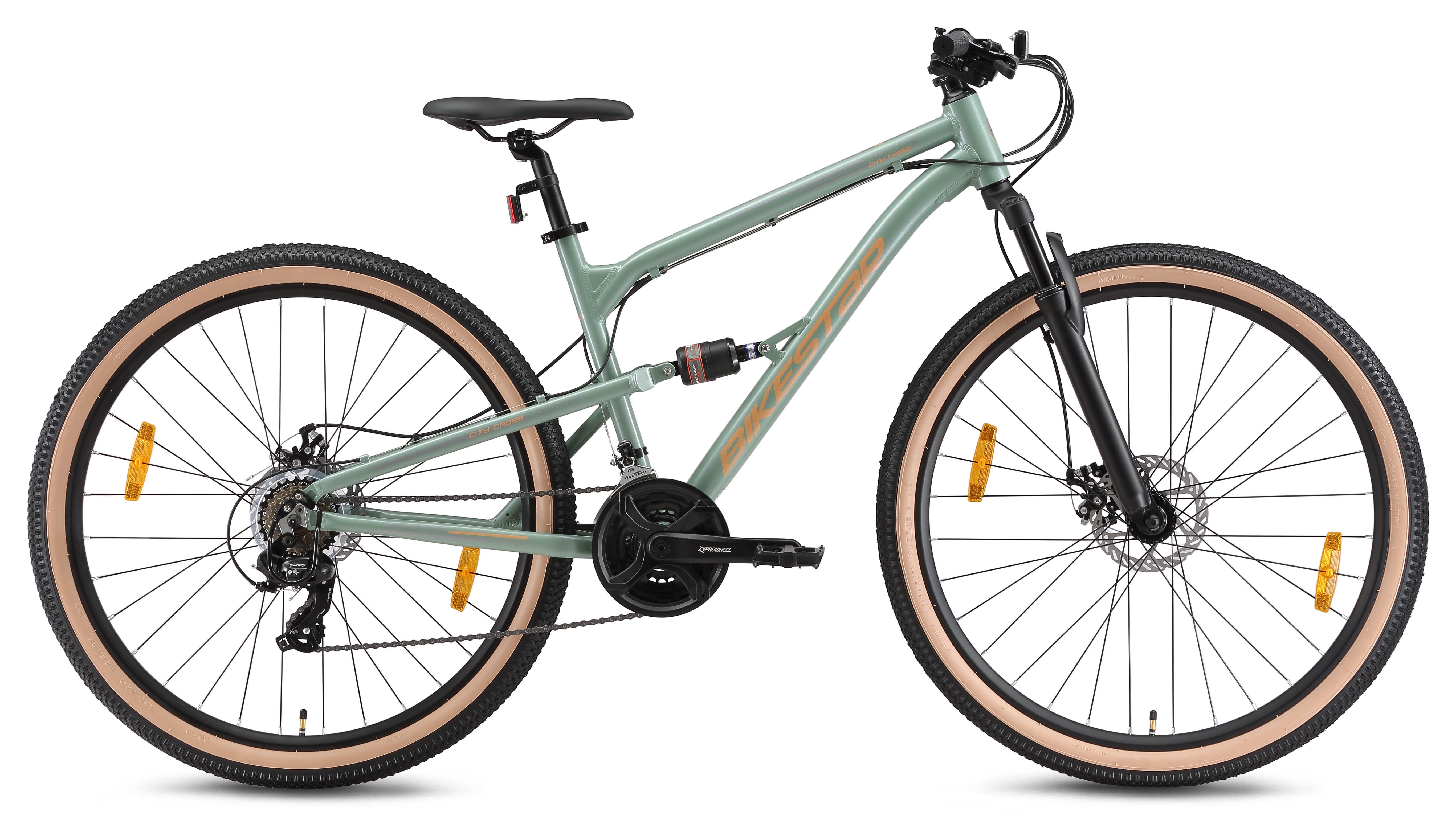 Bikestar Mountainbike, 21 Gang Shimano RD-TY300 Schaltwerk, Kettenschaltung, für Damen und Herren, Kettenschaltung