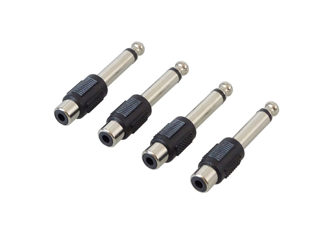 keepdrum keepdrum ADA050 Adapter RCA Cinch - 6,3 Klinke 4 Stück Audio-Adapter 6,35-mm-Klinke zu RCA, Hochwertige Verarbeitung