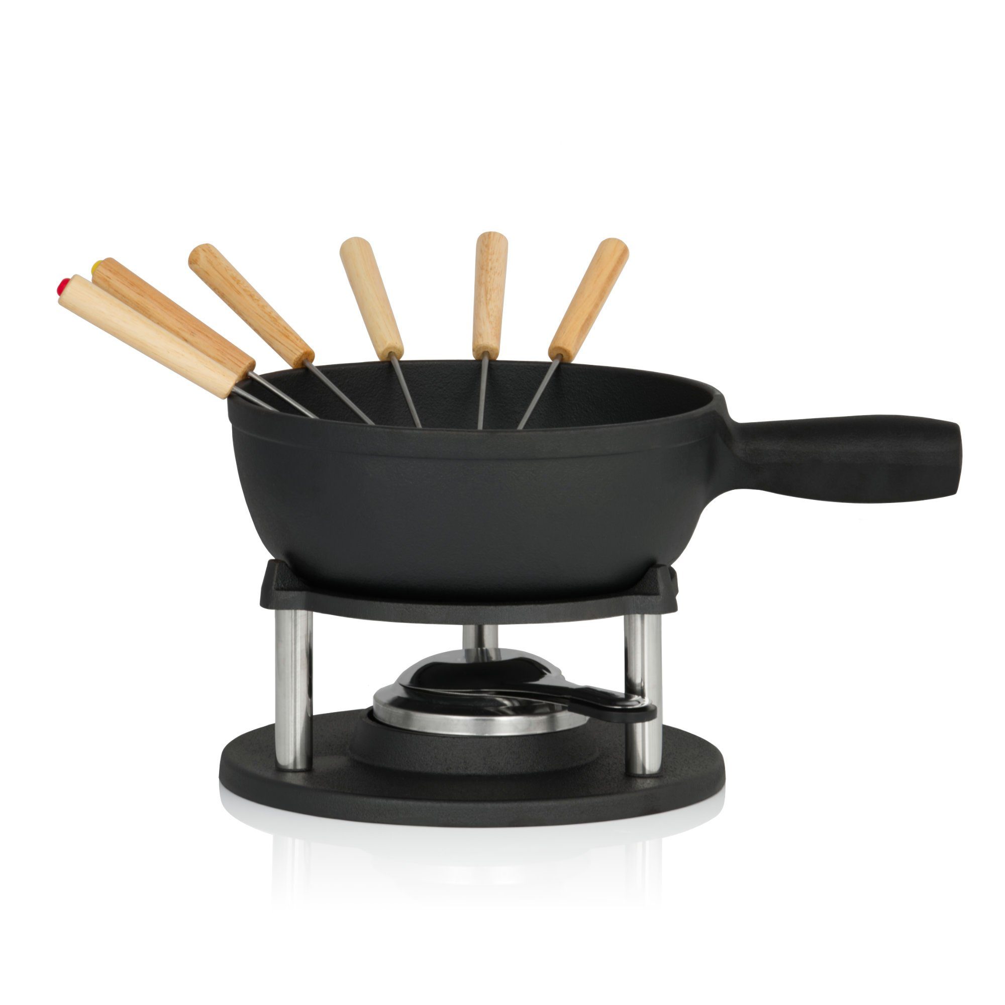 BBQ-Toro Fondue 9-teiliges Gusseisen Fondue Set für 6 Personen, 2 L, Фондюet