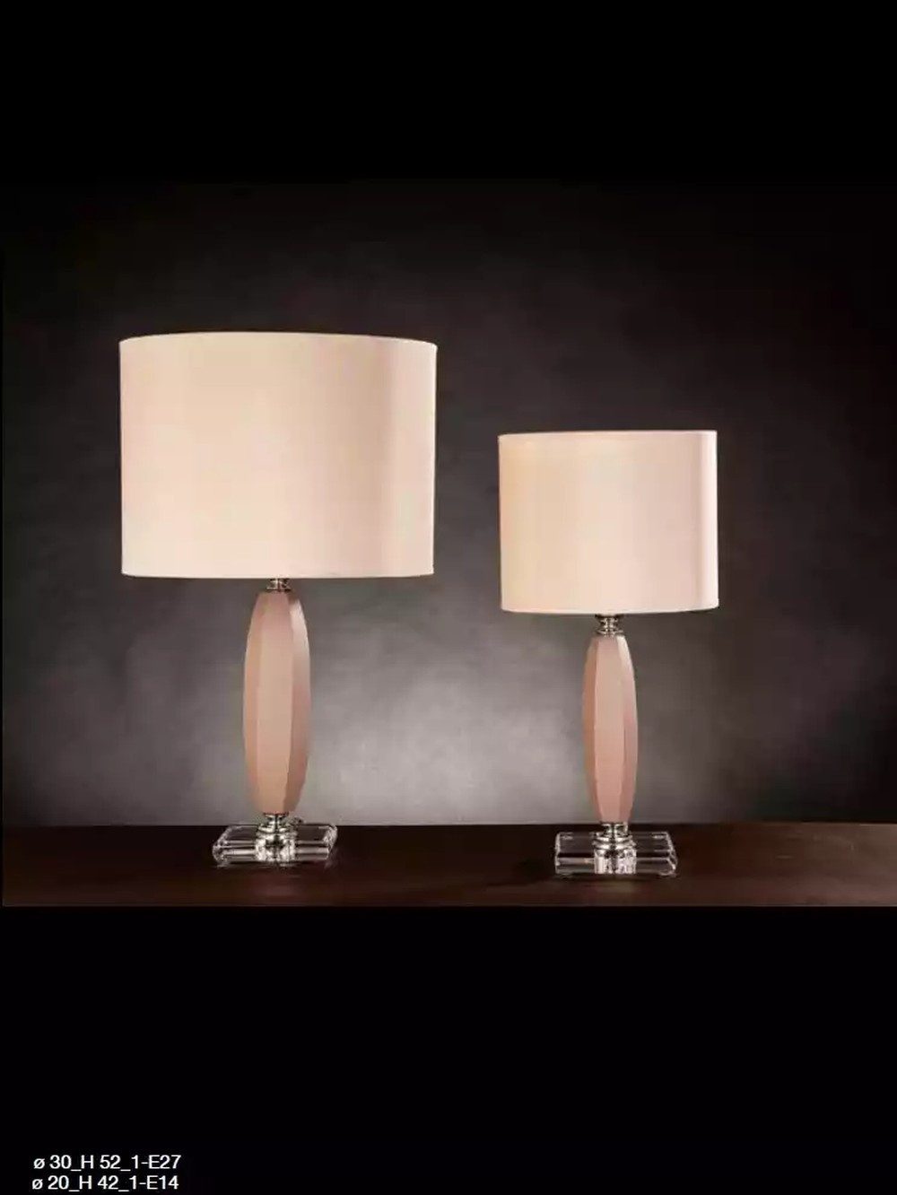 JVmoebel Tischleuchte Beige Kristalllampe für Schreibtisch und Büro, Leuchtmittel wechselbar, Made in Europa