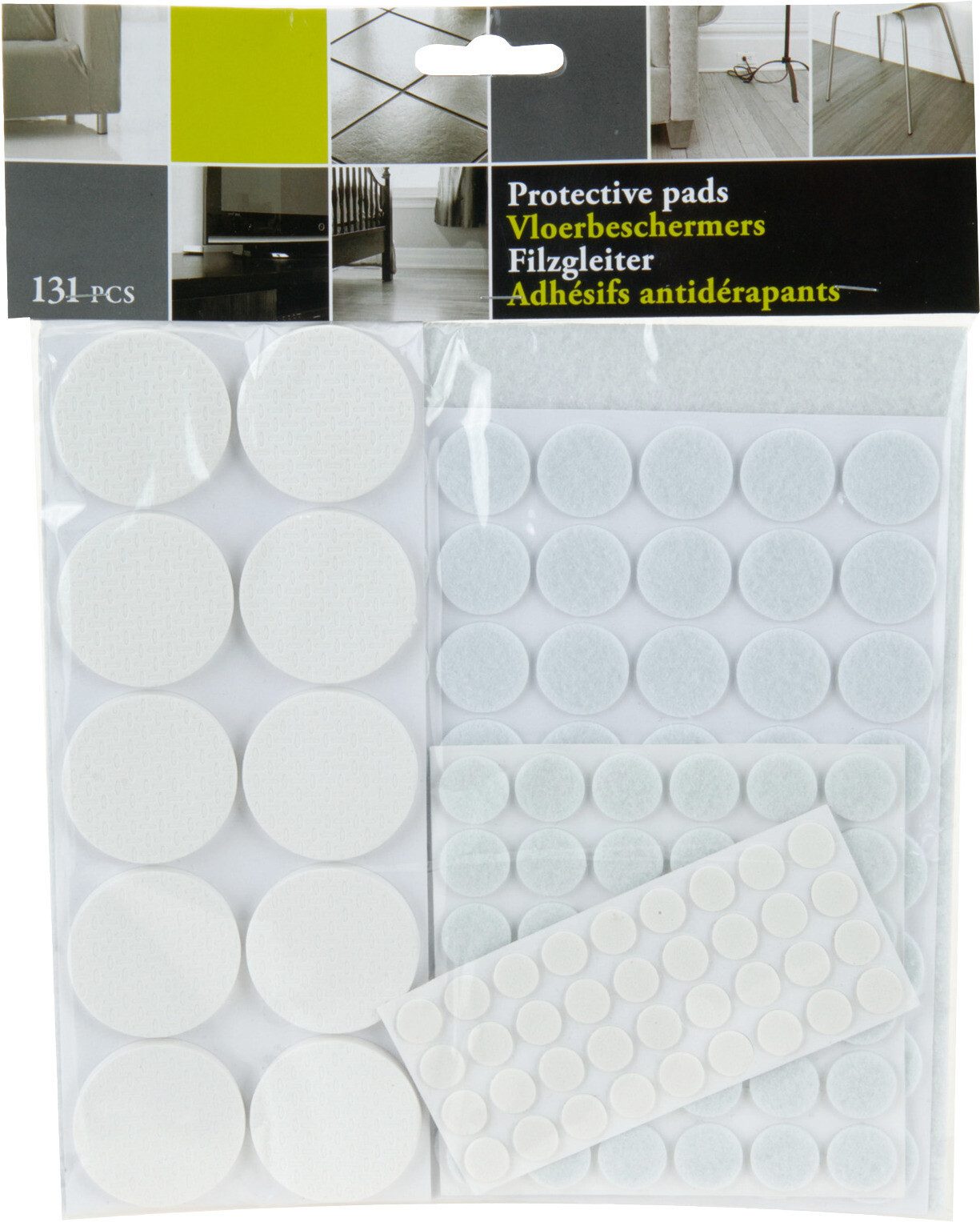 Koopman Filzgleiter Möbeluntersetzer 4 Größen Gleiter Weiß / Braun 262 er Set, (2 St), Möbeluntersetzer, Möbelgleiter, div. Größen, Zuschnitt