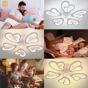 oyajia Deckenleuchte LED Deckenleuchte, 30/80W Moderne Deckenlampen 5 Sterne Kronleuchter, LED fest integriert, Kaltweiß/Naturweiß/Warmweiß, Dimmbar mit Fernbedienung, für Kinderzimmer Schlafzimmer Wohnzimmer