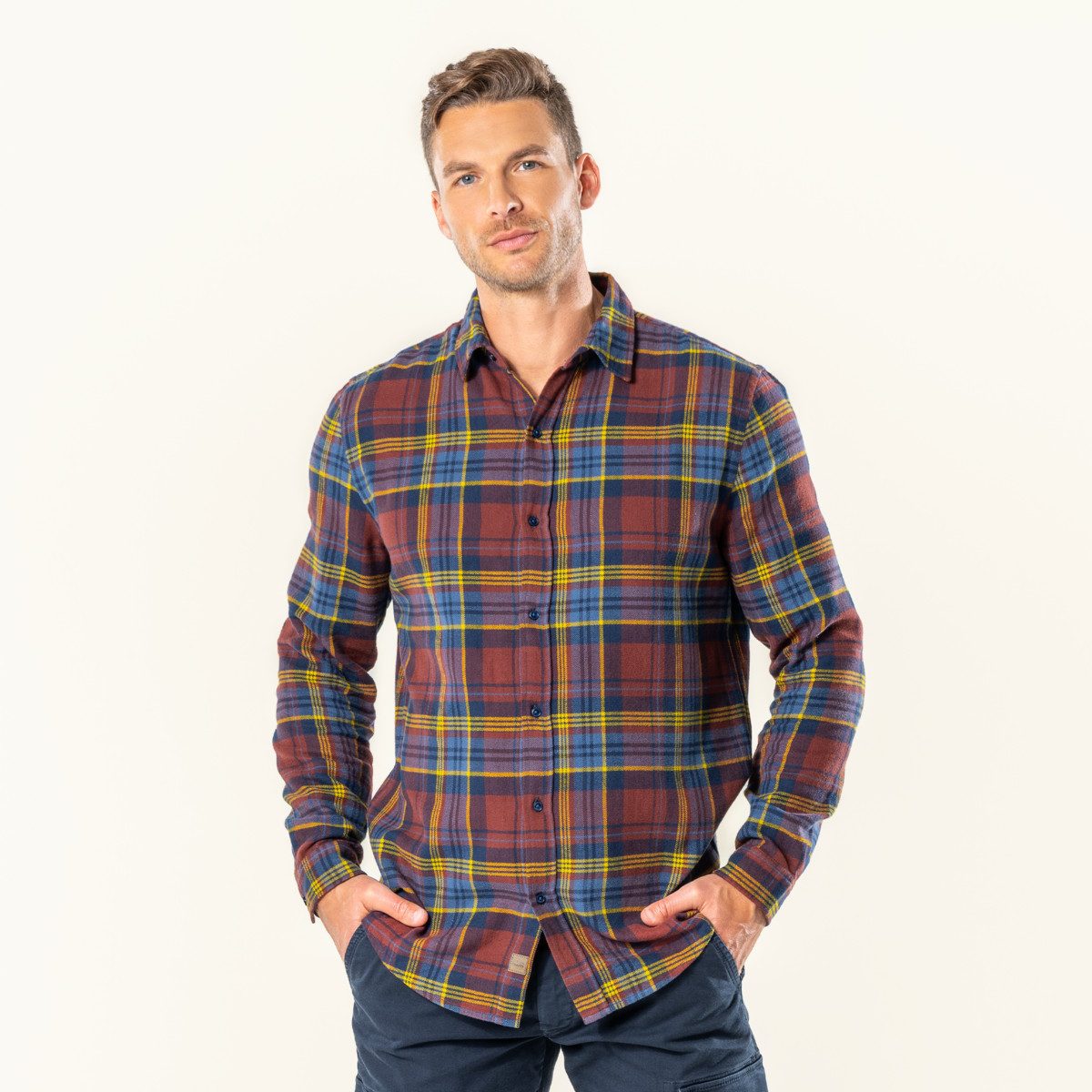 LIVING CRAFTS Langarmhemd SVEN GOTS zertifiziert