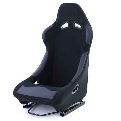 Tenzo-R Gaming Chair Sportsitz Vollschalensitz Schalensitz Race 1 Stoff Schwarz mit Laufschienen