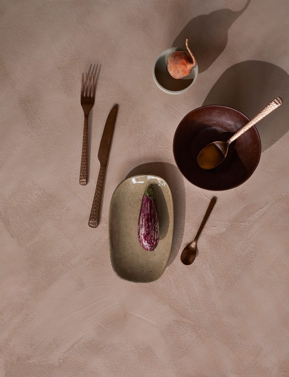 Broste Copenhagen Servierplatte Larni Beige Platte 12 cm, Steinzeug, (Platten), Larni Teller
