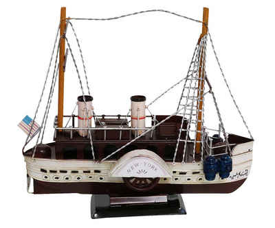 Aubaho Modellboot Modellschiff Schiff Modell Metall Schaufelraddampfer Antik-Stil kein B