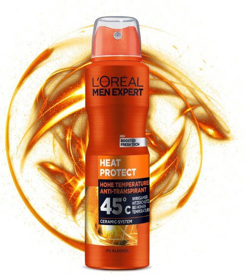 EXPERT Protect MEN Heat Packung, Spray L'ORÉAL PARIS Deo 45°C, 6-tlg. Deo-Spray