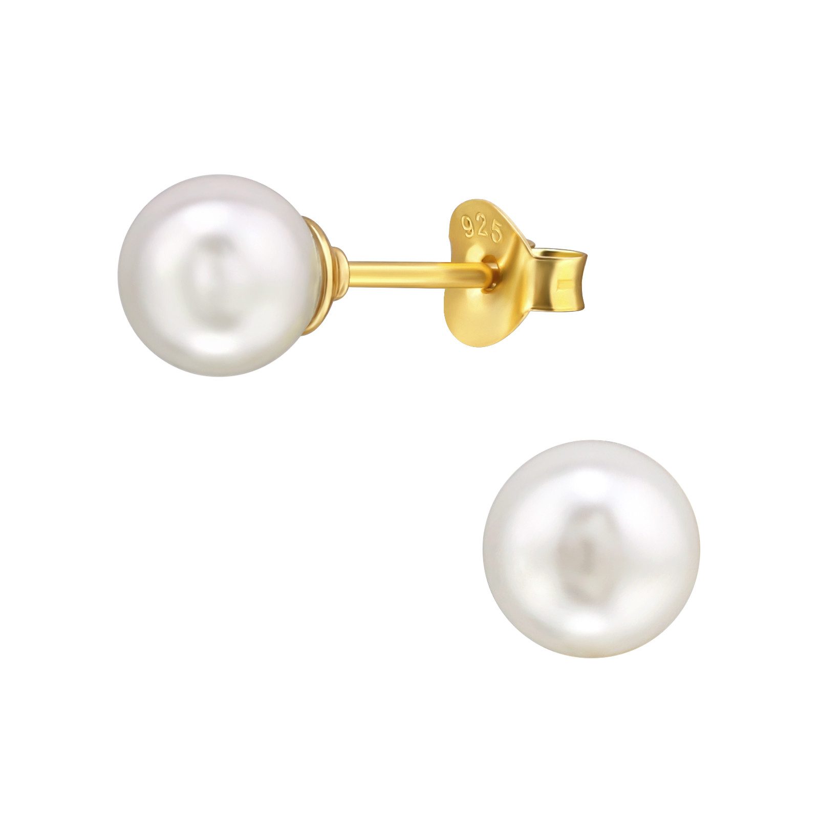 ALEXANDER YORK Paar Ohrstecker PERLE classic 6 mm in Gold I weiß, 2-tlg., 9 günstig online kaufen