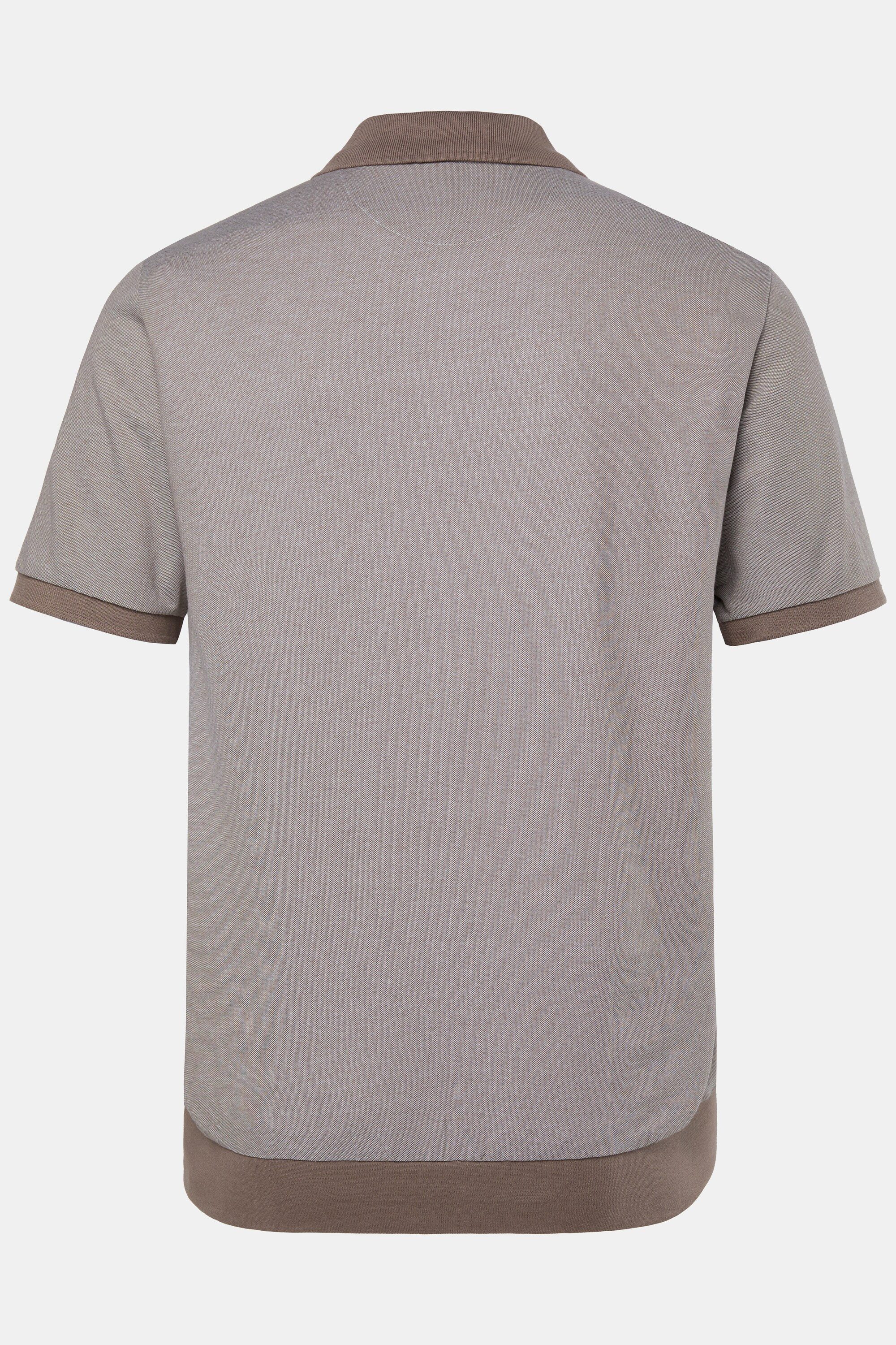 Men Plus Poloshirt Poloshirt Bauchfit Pikee Zipper Halbarm
