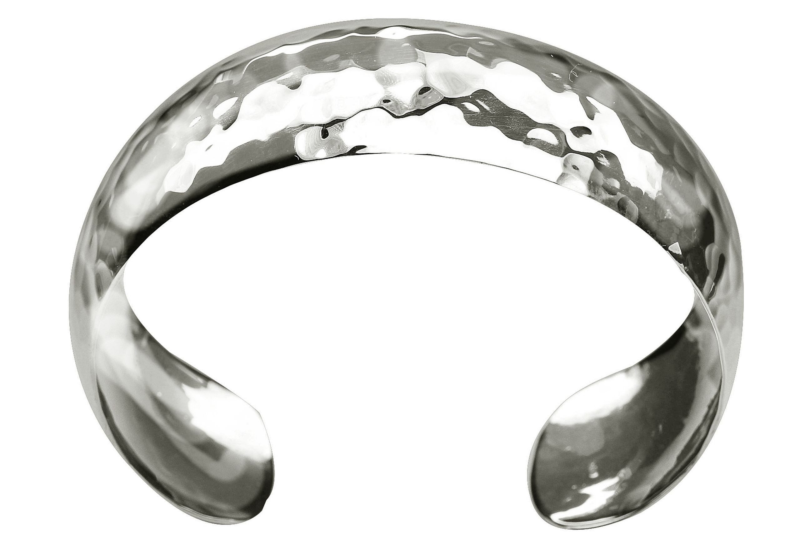 SILBERMOOS Armreif Klassischer Gehämmerter Armreif, 925 Sterling Silber