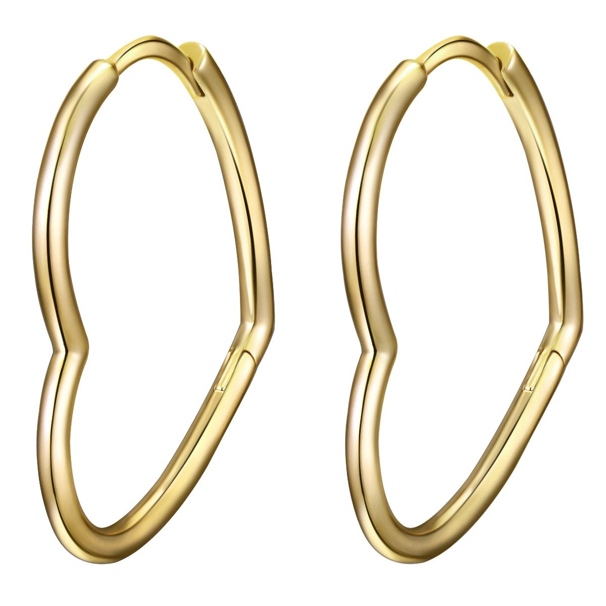 Lulu & Jane Paar Creolen Herz gelbgold günstig online kaufen