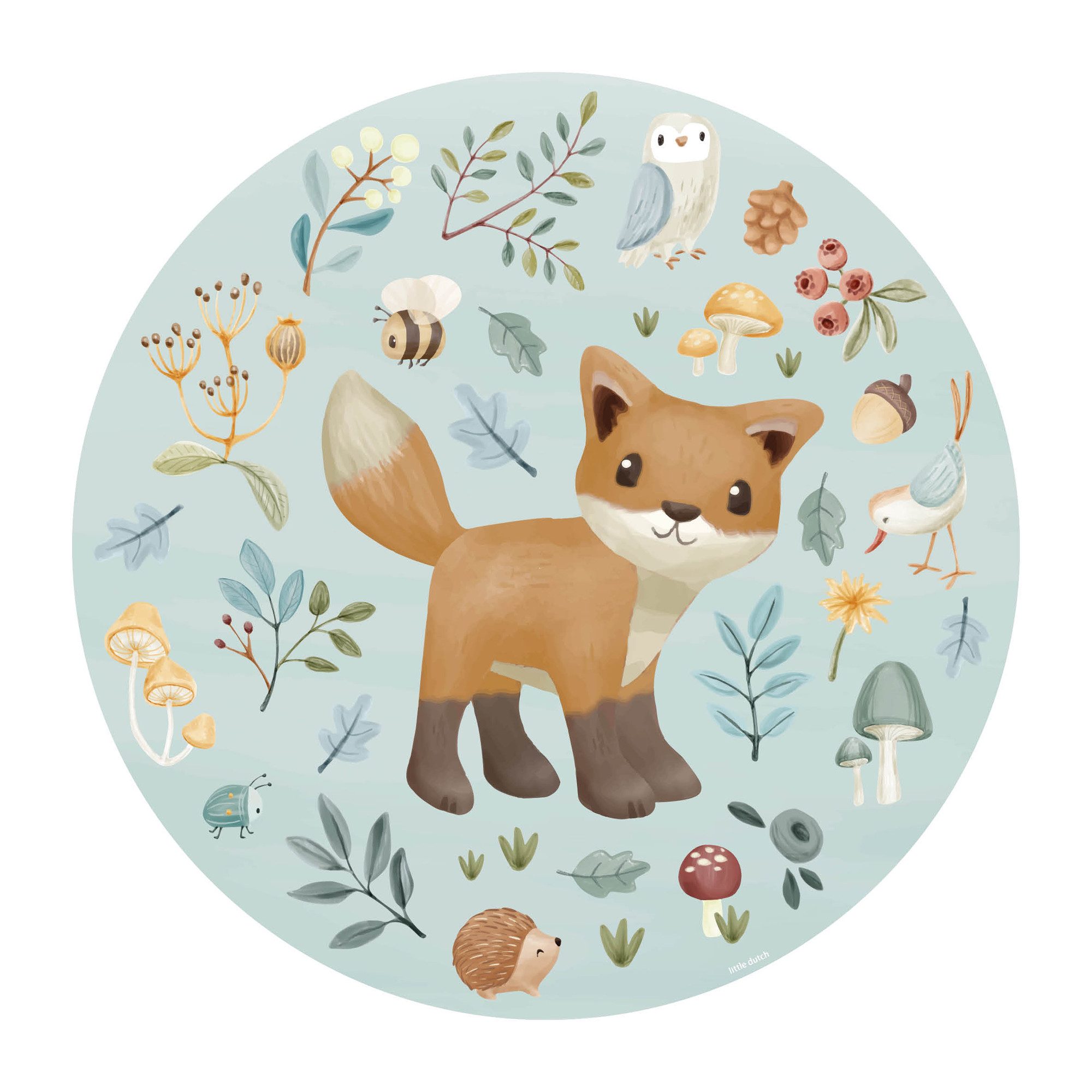 LITTLE DUTCH Wandtattoo Wandsticker XL Forest Friends (100x100cm) (1 St)