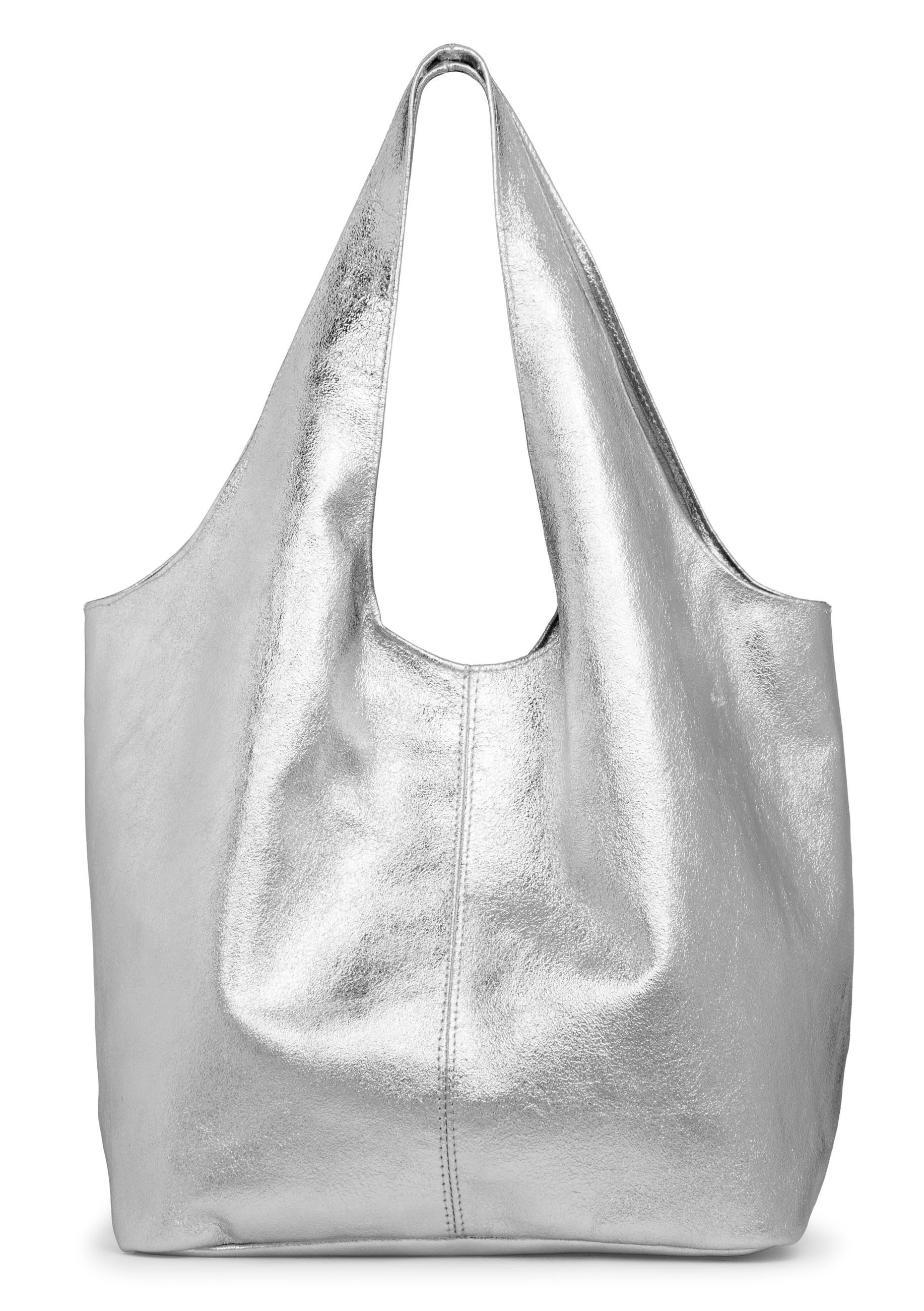 Caspar Caspar Schultertasche große Wildleder Hobo bag Damen Tasche - PREMUM LINE - Modell No.840, angenehm leicht, ohne Innenfutter, mit Sicherheitsfach, 100% Echtleder