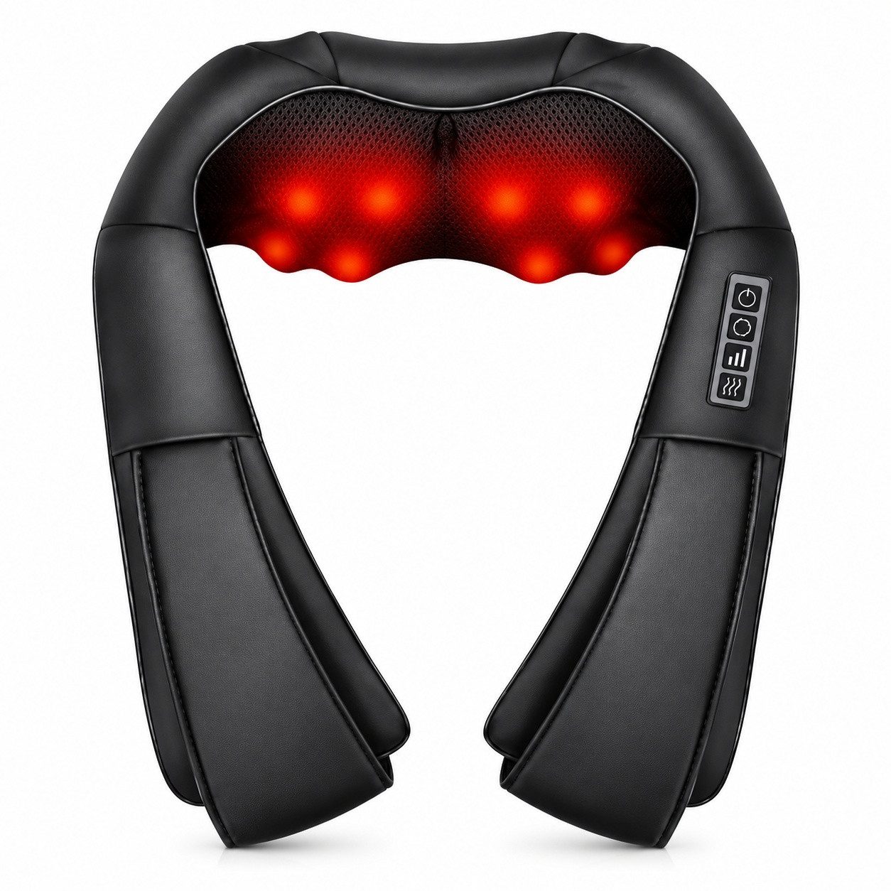 Fofile Nacken-Massagegerät 3D Massagegerät mit 16 Massageköpfen und Wärmefunktion, Knetmassage für Nacken, Schultern, Rücken und Beine