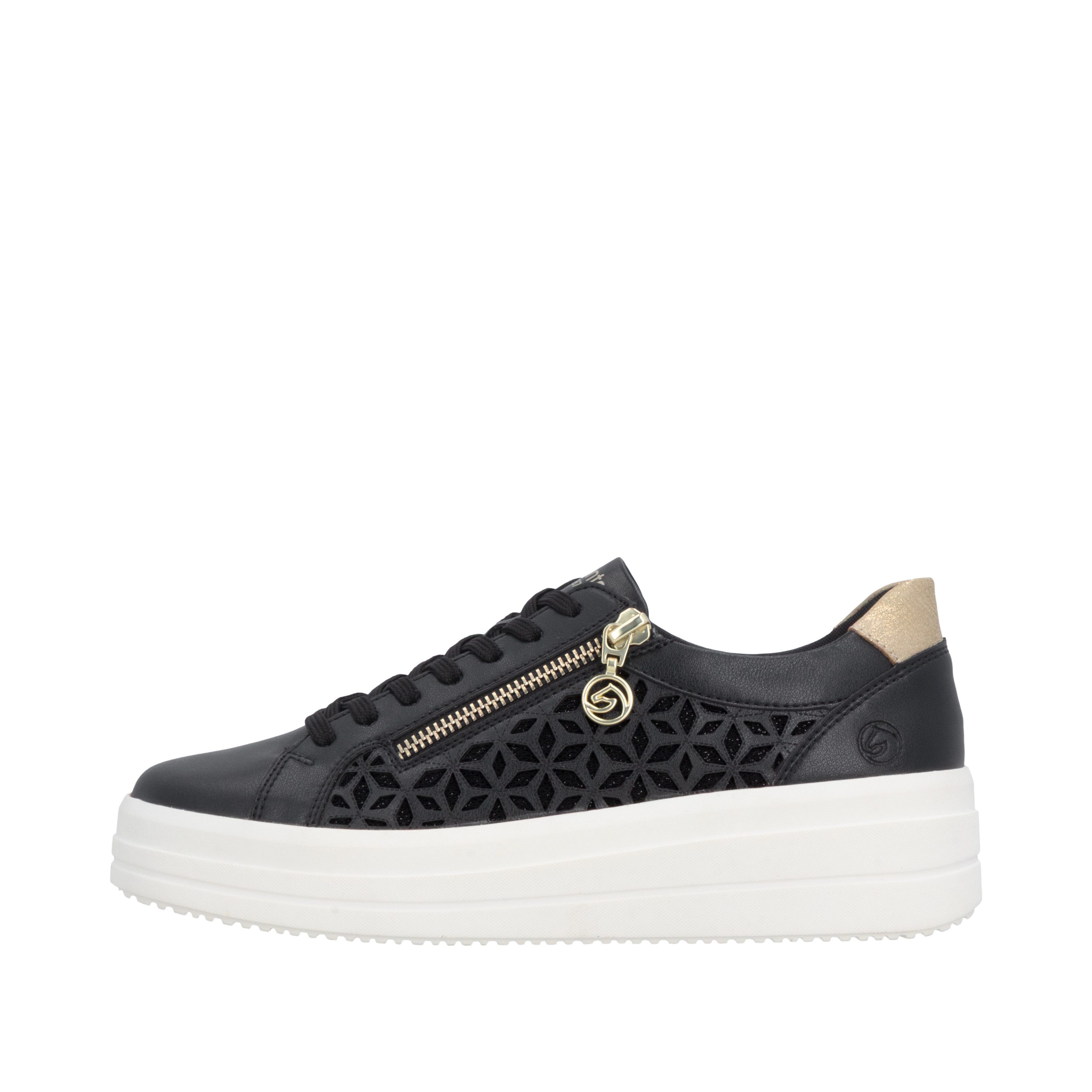 Remonte Plateausneaker Halbschuh, Schnürschuh mit Perforation und seitlichem Reißverschluss