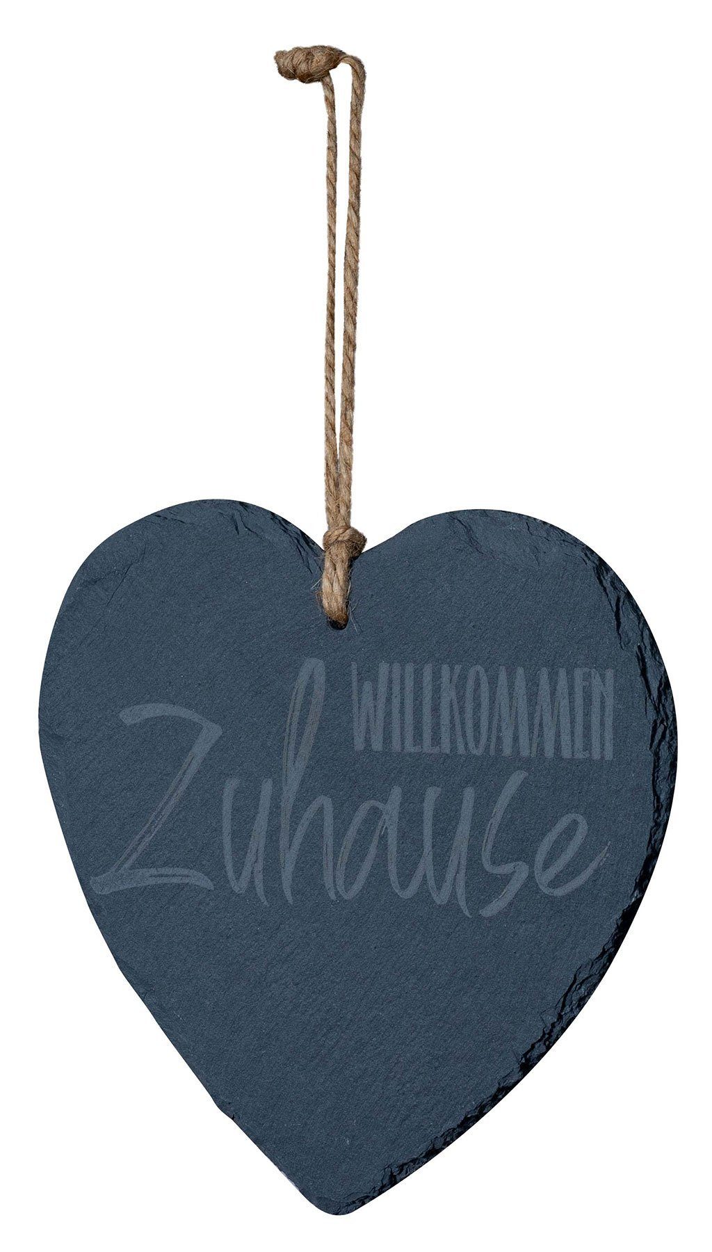 Levandeo® Memoboard, 4er Set Schiefertafel Herz 20x20cm Sprüche Schieferplatte Memotafel