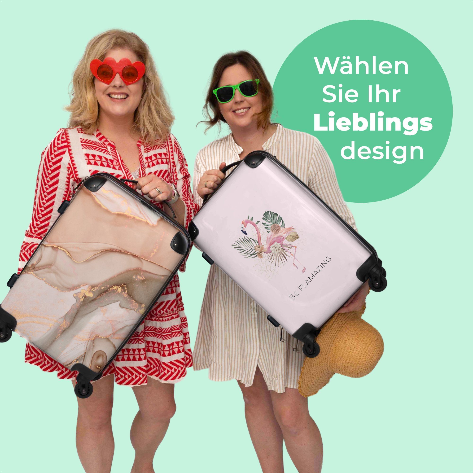 - Frauen Trolley 67x43x25cm Aufgabegepäck Rollen Rosa - Reisekoffer Koffer mit Rollkoffer 4 Flamingo NoBoringSuitcases.com© 4 Dschungel - - - Zitate, Rollen, Große