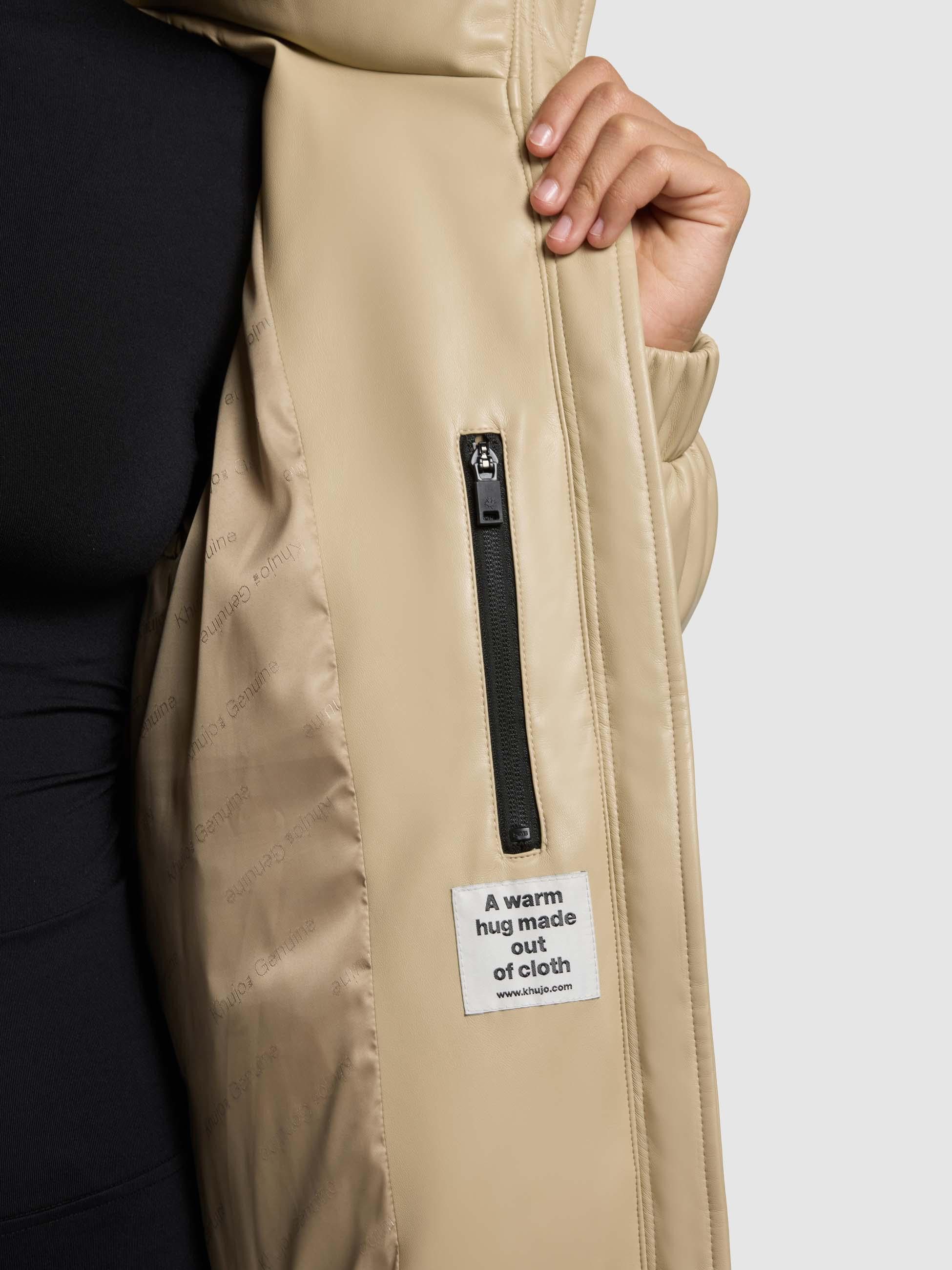 khujo Steppjacke Khalia Gesteppte Damen Winterjacke in Lederoptik