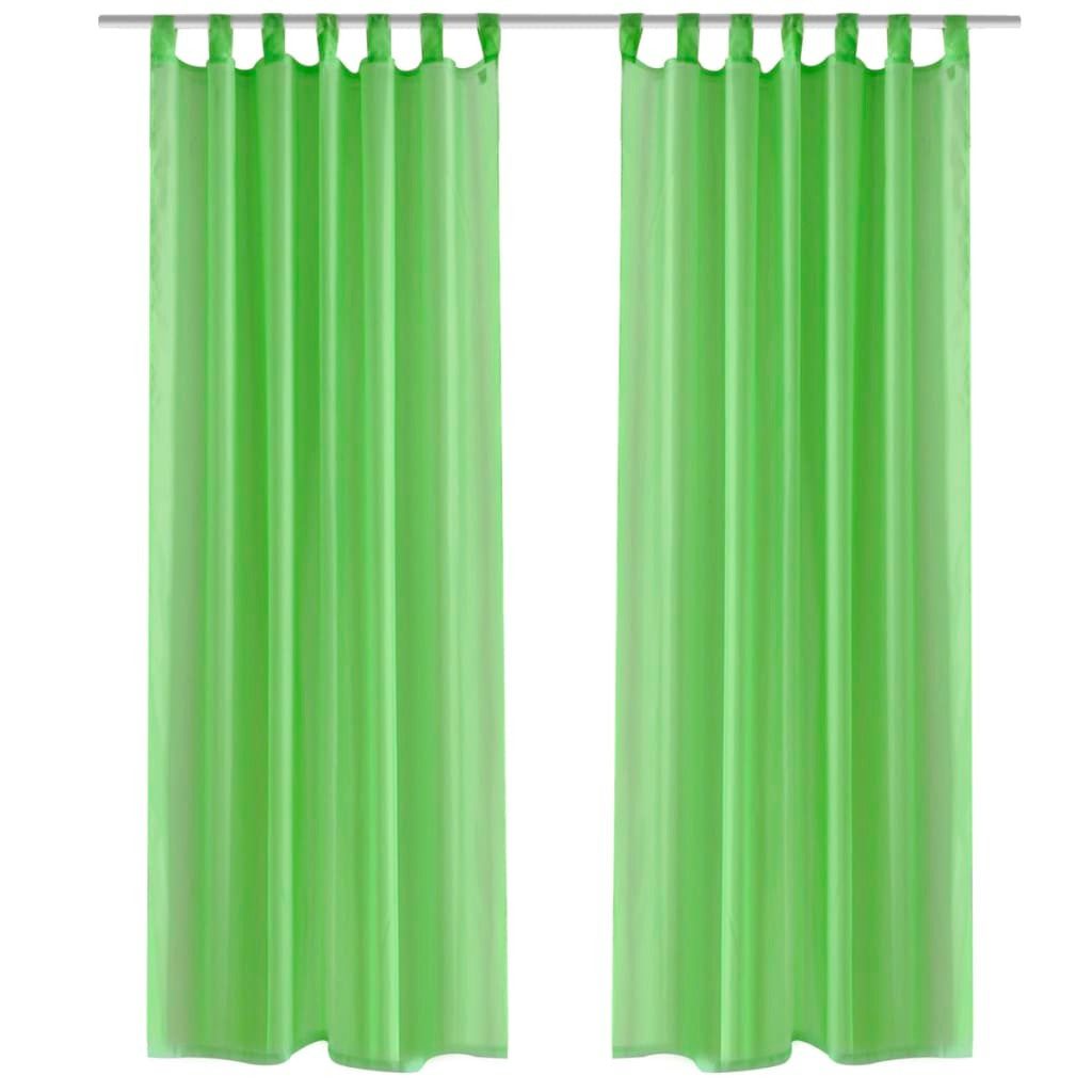vidaXL Vorhang 2 x Transparente Gardine Fertiggardine 140 x 175cm apfelgrün, (2 St)