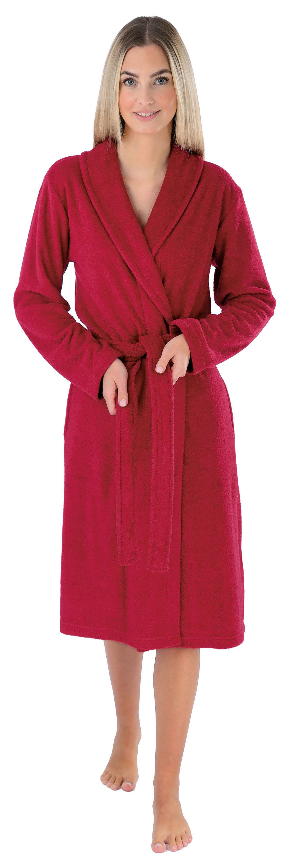 Wewo fashion Damenbademantel 4030, Midilänge, Leichtfrottier, günstig online kaufen
