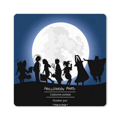 MuchoWow Gaming Mauspad Eine Gruppe von Gruselgestalten in einer Halloween-Illustration (1-St), Gaming, Rutschfester Unterseite, Mausunterlage, 80x80 cm, XXL, Großes