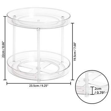 Belle Vous Aufbewahrungsdose Transparenter Gewürz- und Parfüm-Organizer Lazy Susan (23,5 cm), Transparent Lazy Susan Spice and Perfume Organizer (23.5 cm)