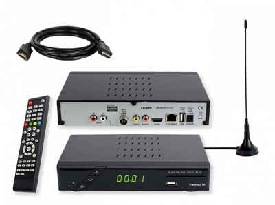 EasyOne »740 HD freenet TV« DVB-T2 HD Receiver (2m HDMI Kabel, aktive DVB-T2 Antenne)