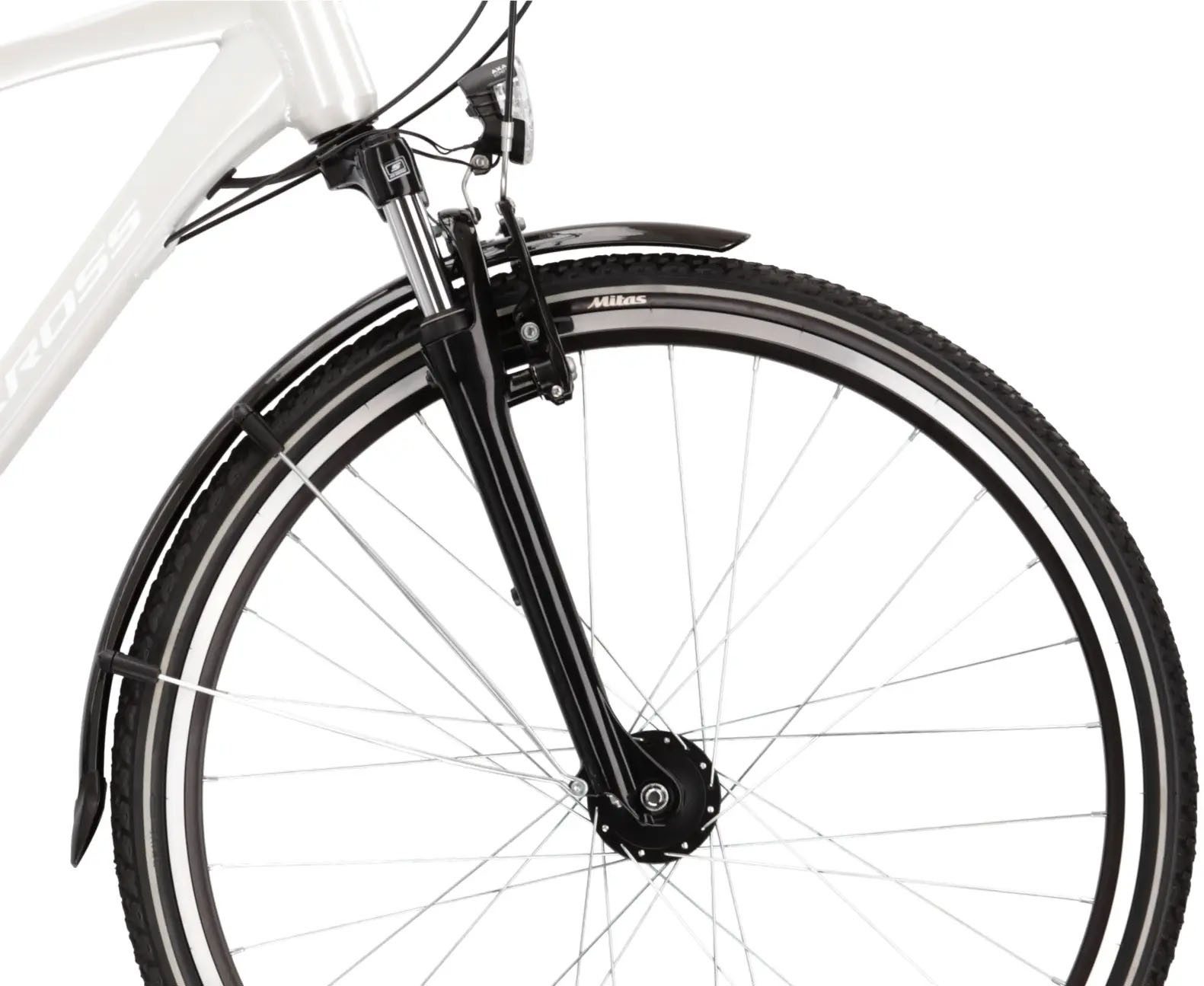 Kross Trekking Bike Trans 4.0 White, 21 gears, 21-speed Shimano ACERA T3000 derailleur, derailleur gears