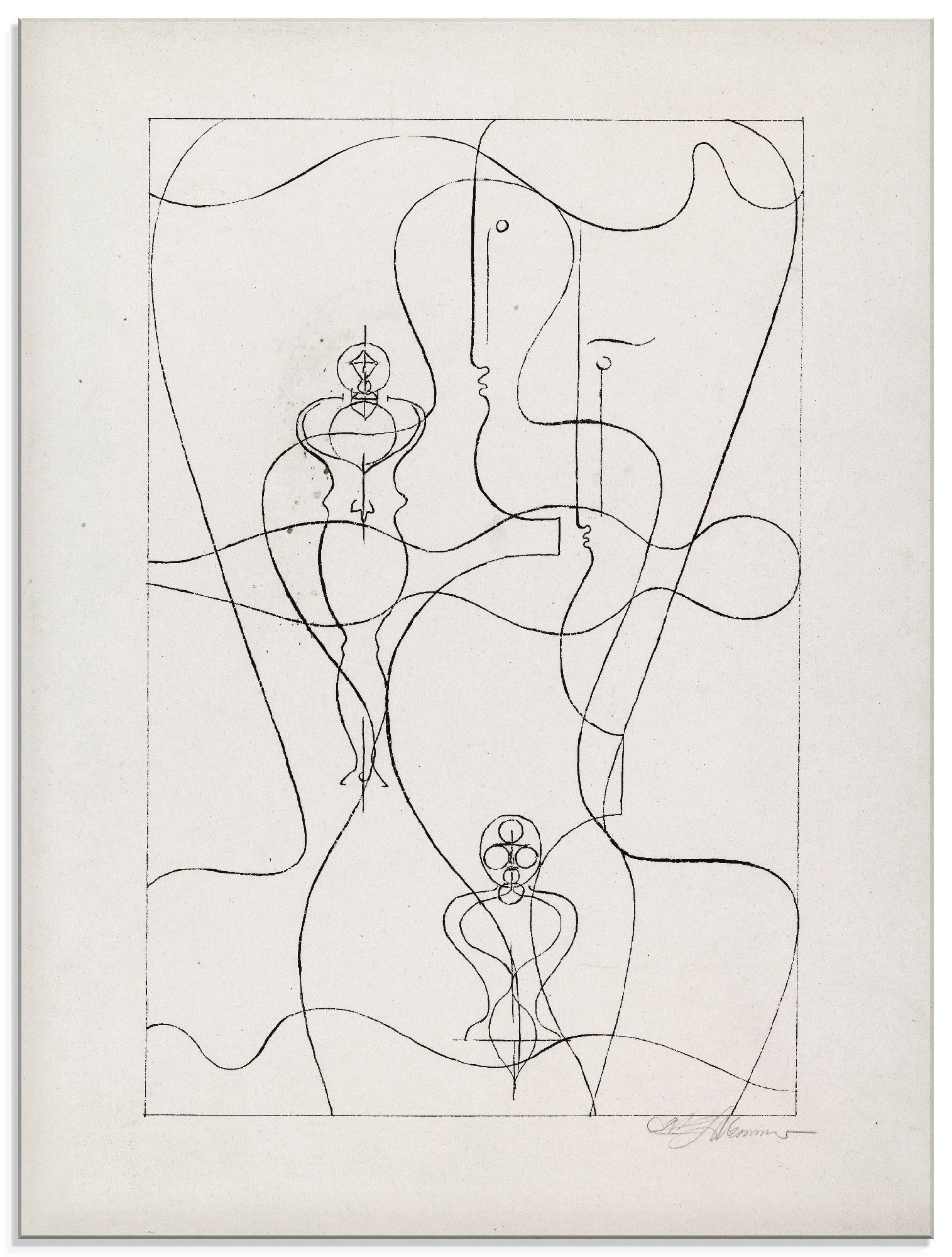 Artland Glasbild »Figurenplan. 1920«, Körper (1 Stück)-Otto
