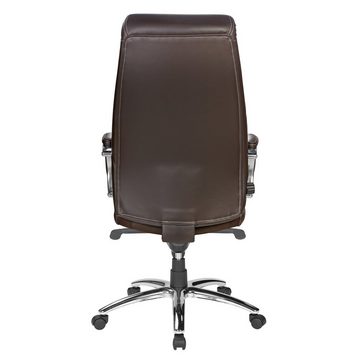 Kijng Holzkiste Throne Braun Leder - Ergonomischer Bürostuhl Schreibtischstuhl Sessel (Kein Set)