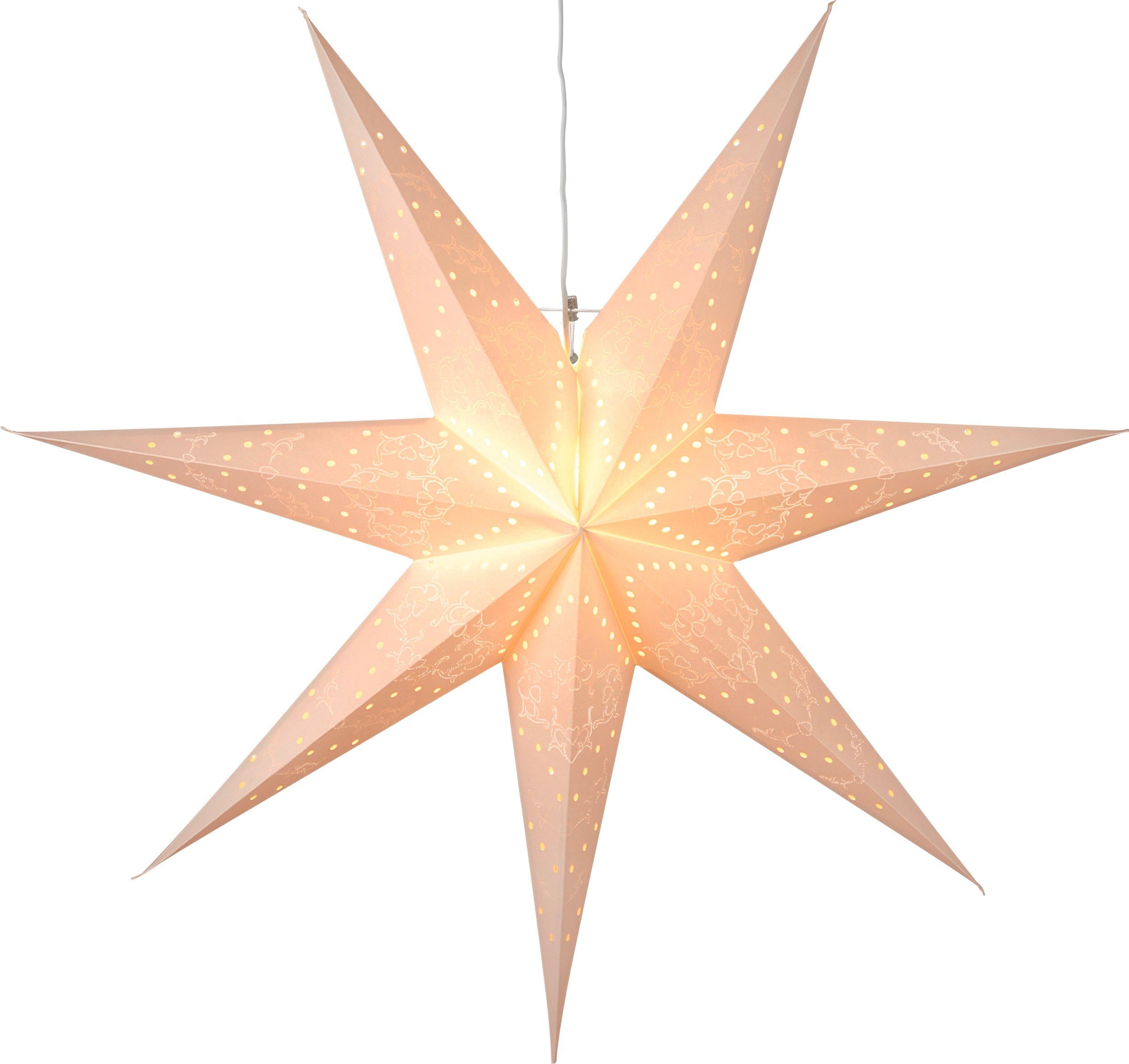 EGLO Papierstern Sensy, Weihnachtsstern für Innen, Dekostern beleuchtet aus Papier, Kabel, E14
