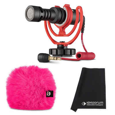 RODE Microphones Mikrofon Rode Videomicro mit Windschutz Pink mit Tuch