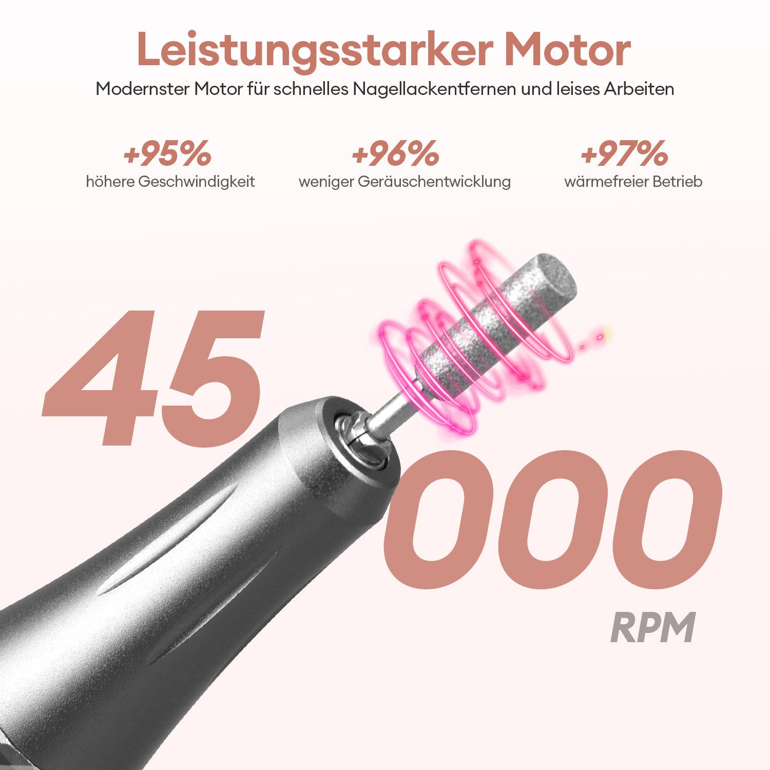 CkeyiN Pro Maniküre-Pediküre-Set Profi Nagelfräser 45000RPM,Fräser für Gelnägel, mit Lcd-Display,Nagelfeile Maniküre Pediküre Zubehör Set, für den Heimgebrauch und Nagelstudios