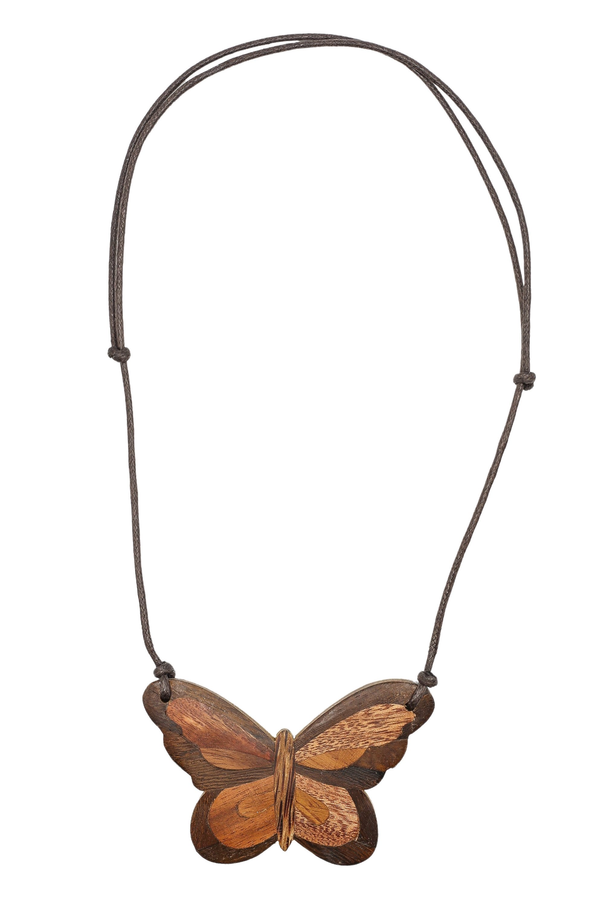 COLLEZIONE ALESSANDRO Kette mit Anhänger Farfalla, mit großem Schmetterlingsanhänger aus Holz