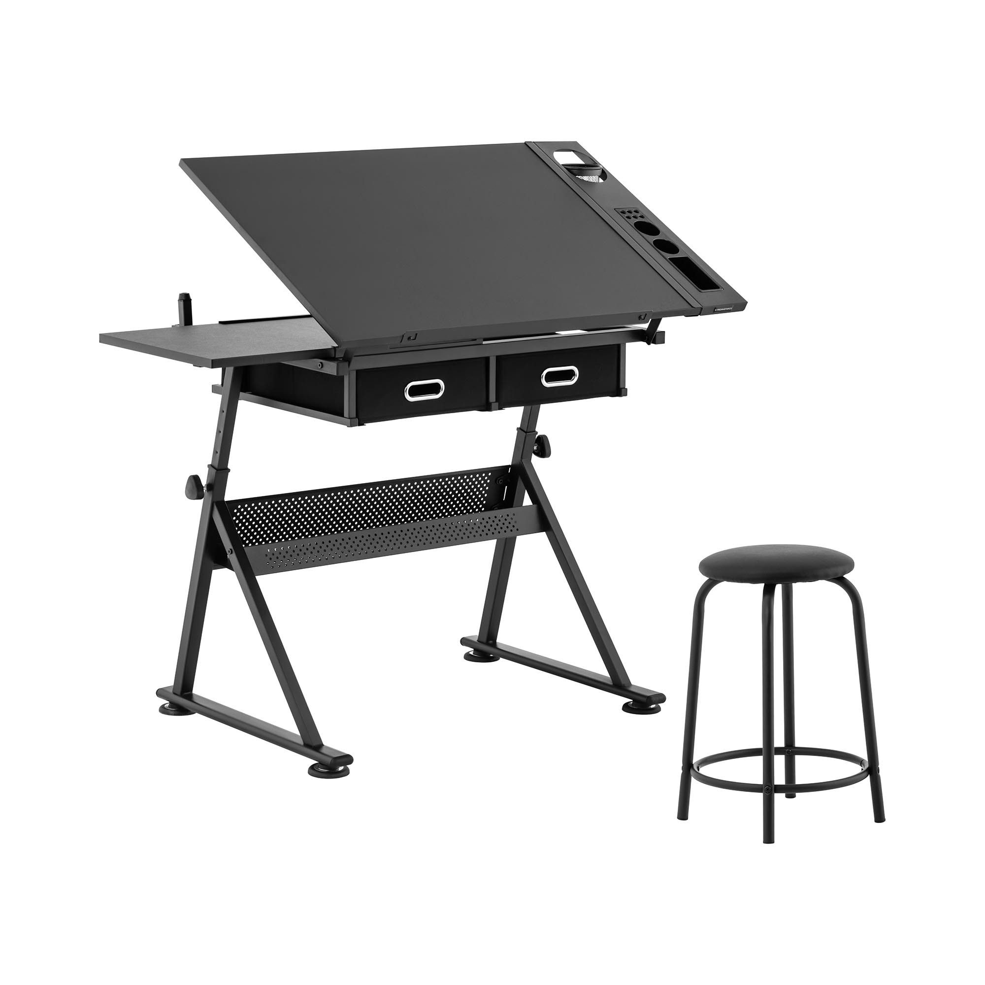 Fromm&Starck Zeichentisch Architektentisch Arbeitstisch neig- und höhenverstellbar Schreibtisch, Schwarz