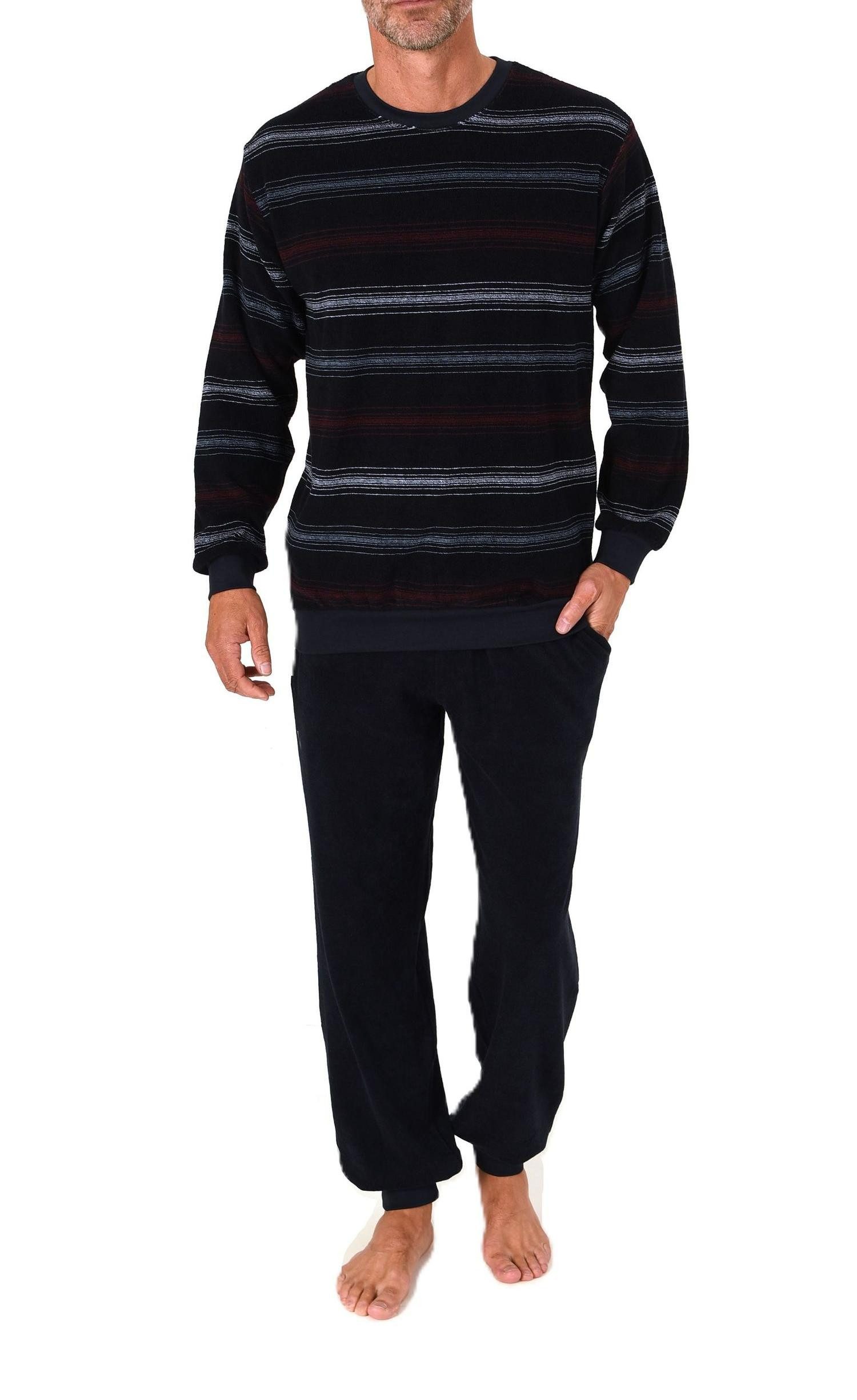 Normann Pyjama Normann Herren Frottee Schlafanzug Streifenlook – auch in Üb günstig online kaufen